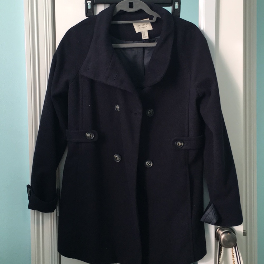 Navy Blue Lined Coat